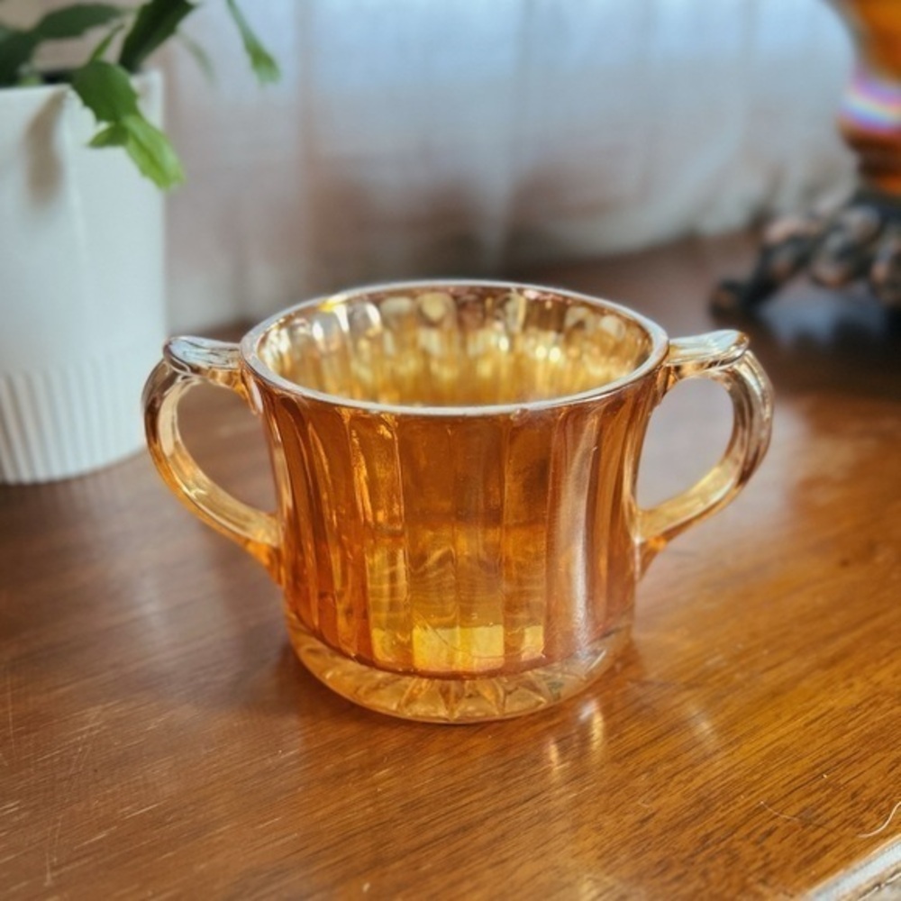 Vintage Indiana Glass Marigold Open Sugar Bowl | Collectible Glassware